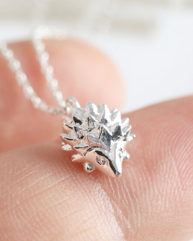 Silver Hedgehog Charm Necklace