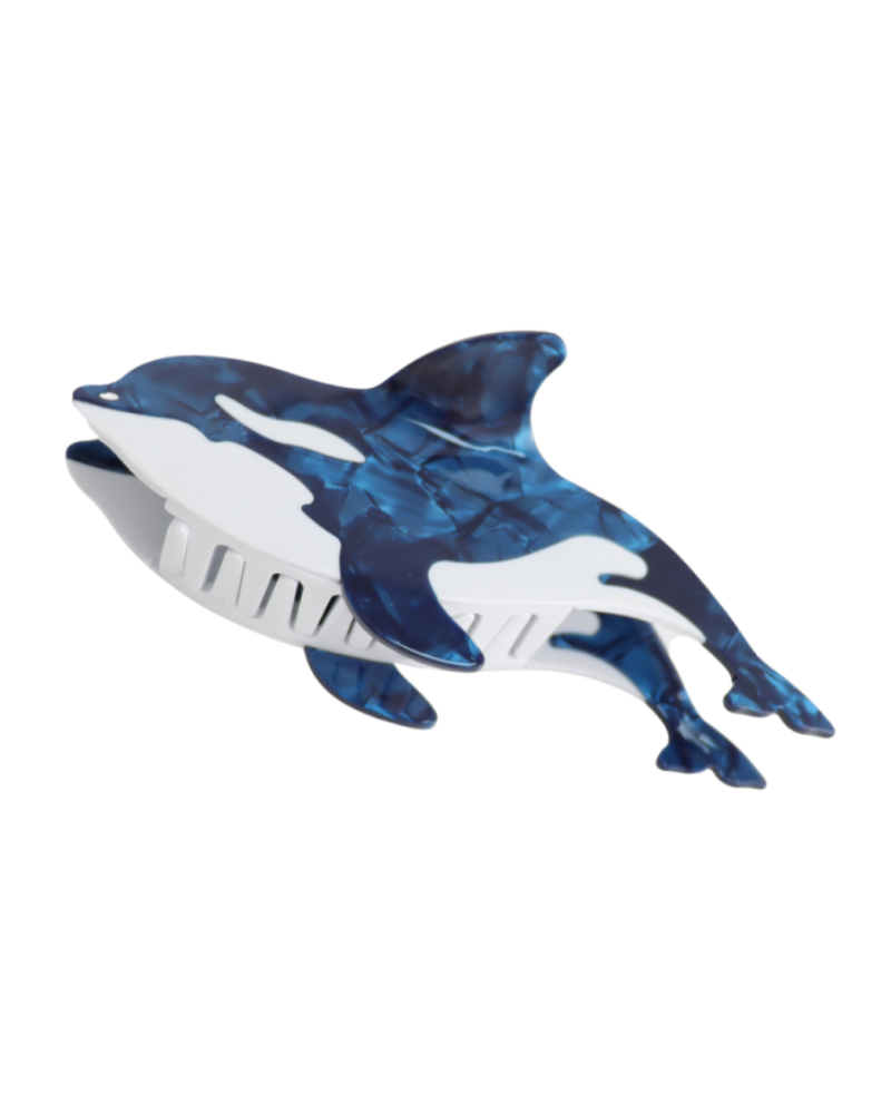 Orca Killer Whale Hair Claw Clip in Blue