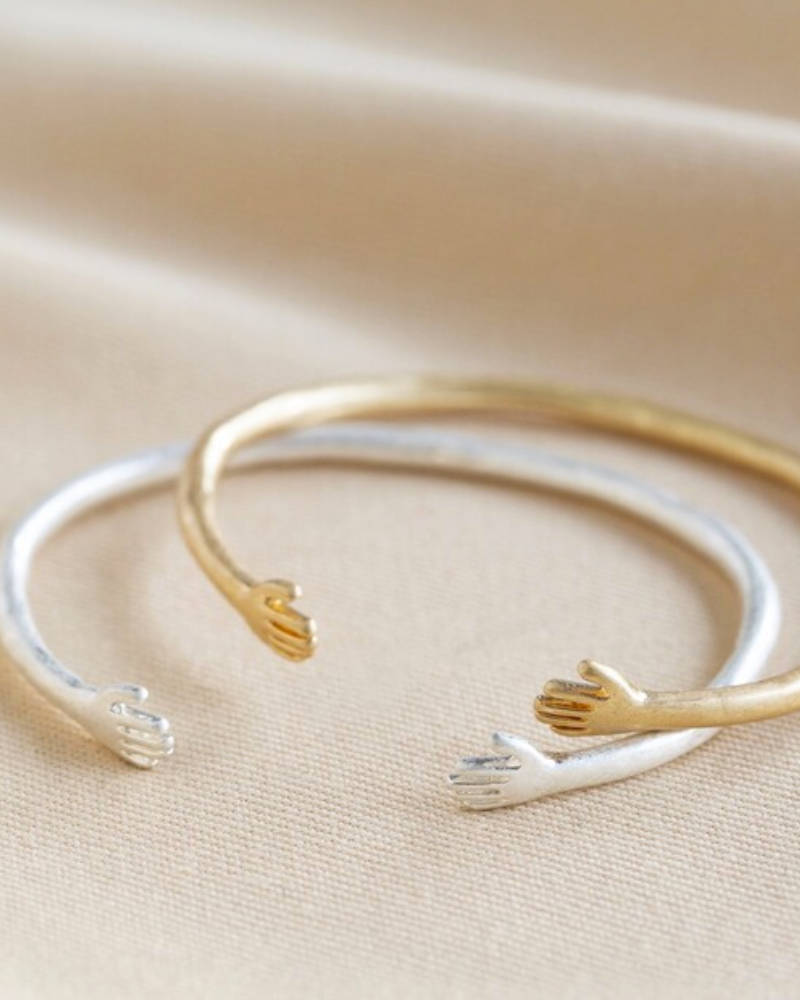 Adjustable Hugging Hands Bangle
