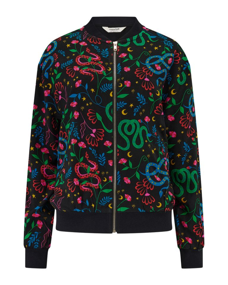 Bobbi Snake Floral Bomber Jacket Sugarhill Brighton