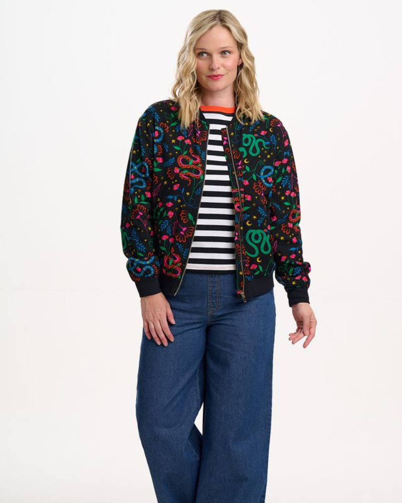 Bobbi Snake Floral Bomber Jacket Sugarhill Brighton