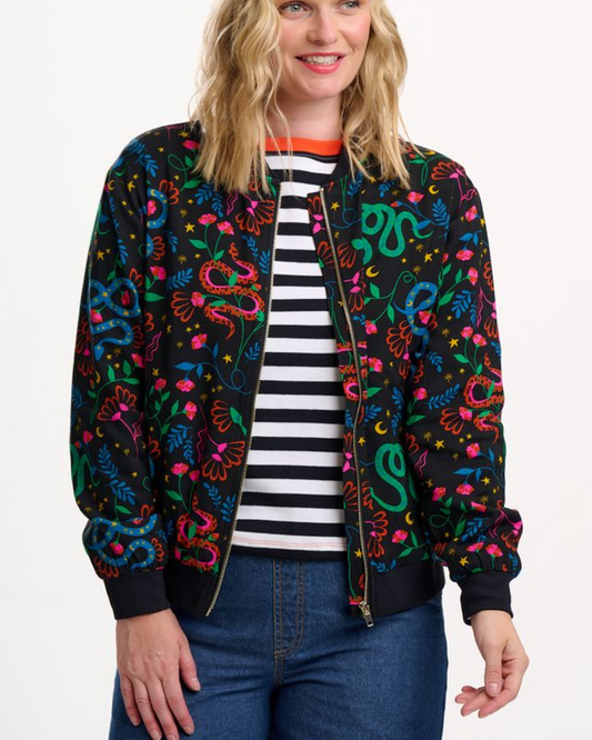 Bobbi Snake Floral Bomber Jacket Sugarhill Brighton