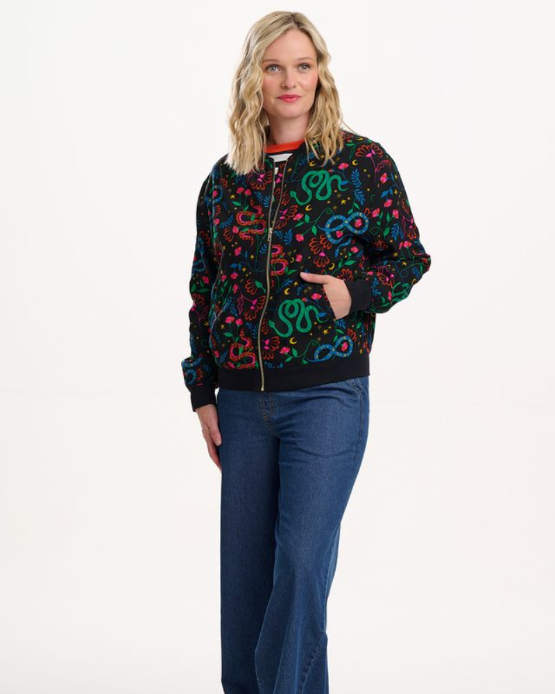 Bobbi Snake Floral Bomber Jacket Sugarhill Brighton