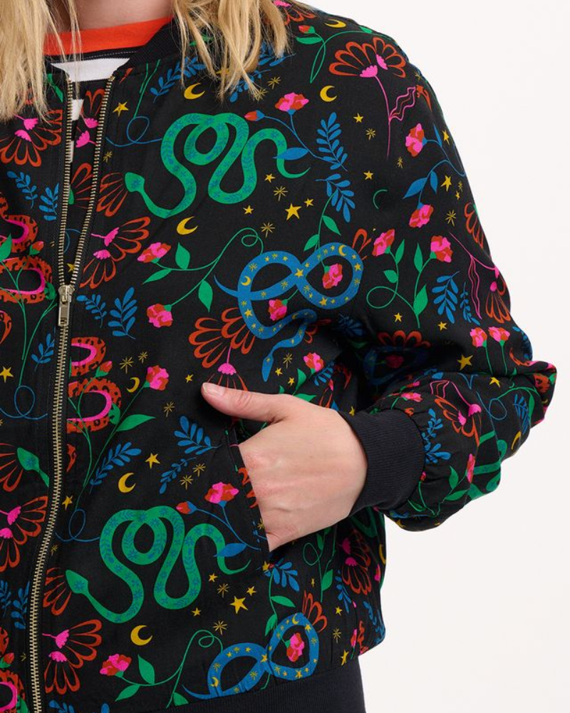 Bobbi Snake Floral Bomber Jacket Sugarhill Brighton
