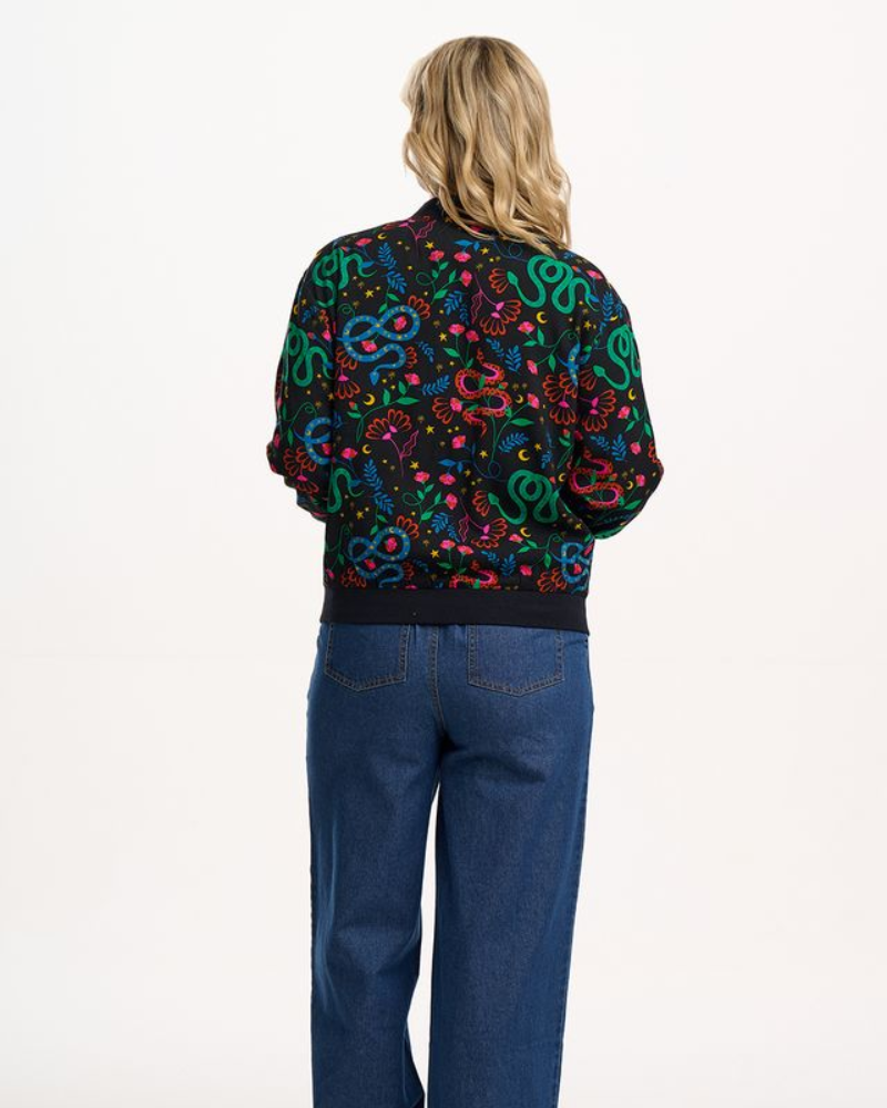 Bobbi Snake Floral Bomber Jacket Sugarhill Brighton