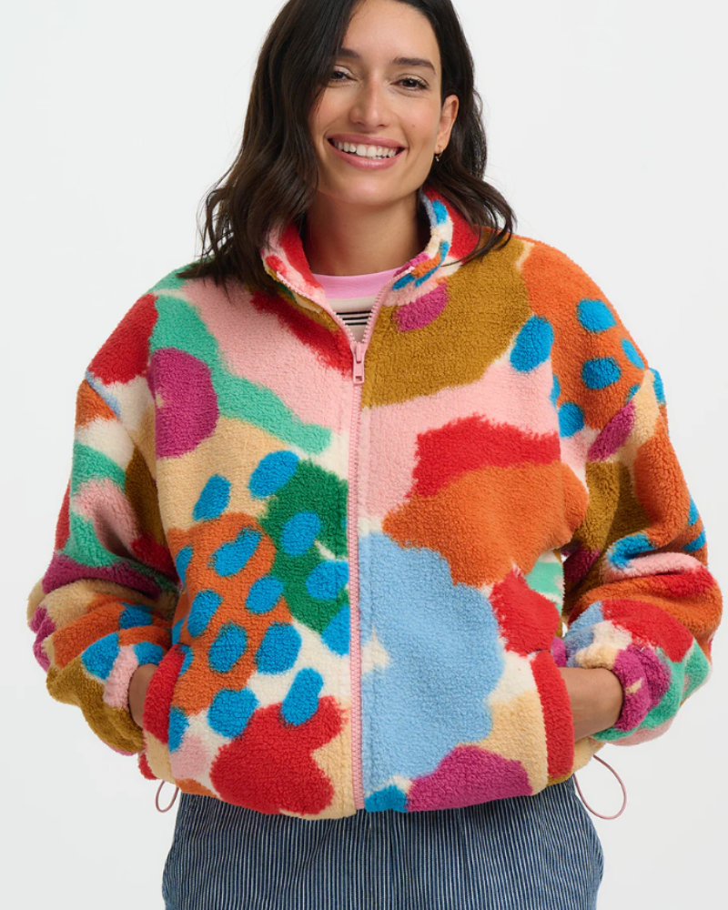 Hartley Abstract Floral Zip Up Fleece by Sugarhill Brighton