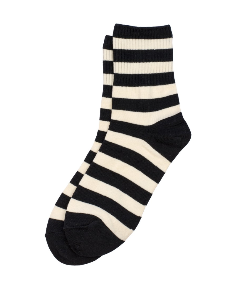 Ladies Monochrome Stripe Socks
