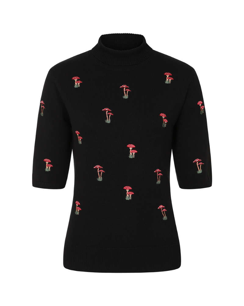 Mushroom Dreams Black Jumper By Banned Apparel