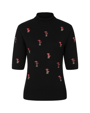 Mushroom Dreams Black Jumper By Banned Apparel