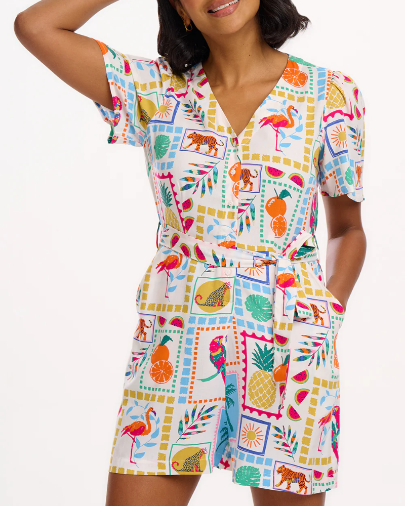 Gweneth Jungle Tile Playsuit
