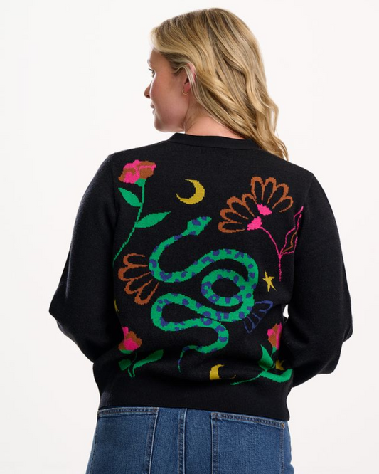 Adrian Snake Floral Statement Cardigan Sugarhill Brighton