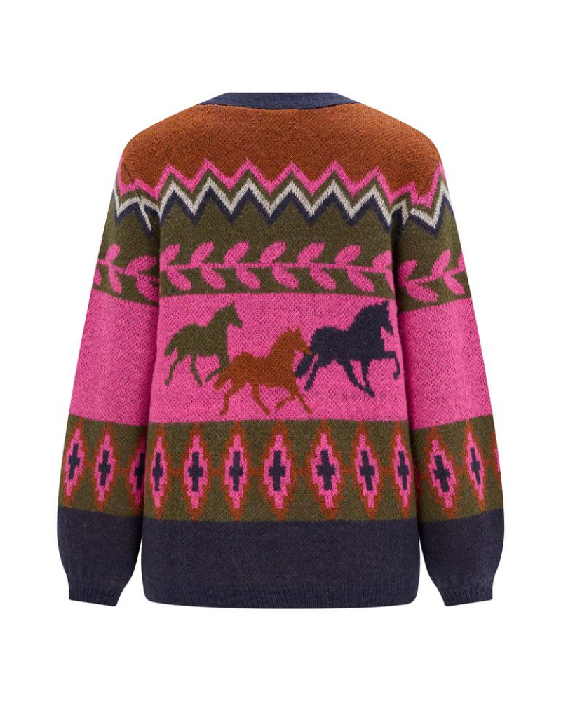 Yvette Running Horses Cardigan Sugarhill Brighton
