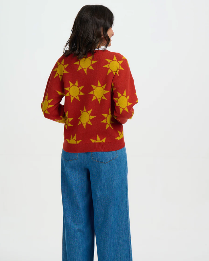 Angelica Red Canyon Sunshine Cardigan by Sugarhill Brighton
