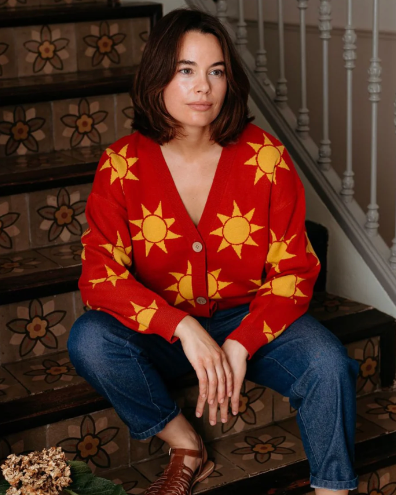 Angelica Red Canyon Sunshine Cardigan by Sugarhill Brighton