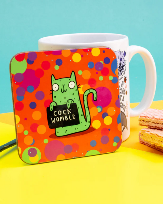 Cock Womble Sweary Cat Coaster