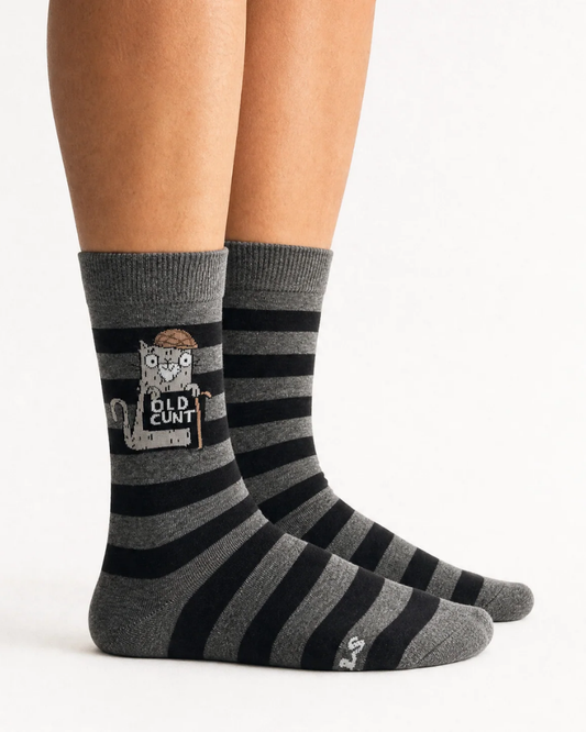 Old C*nt Cat Crew Socks
