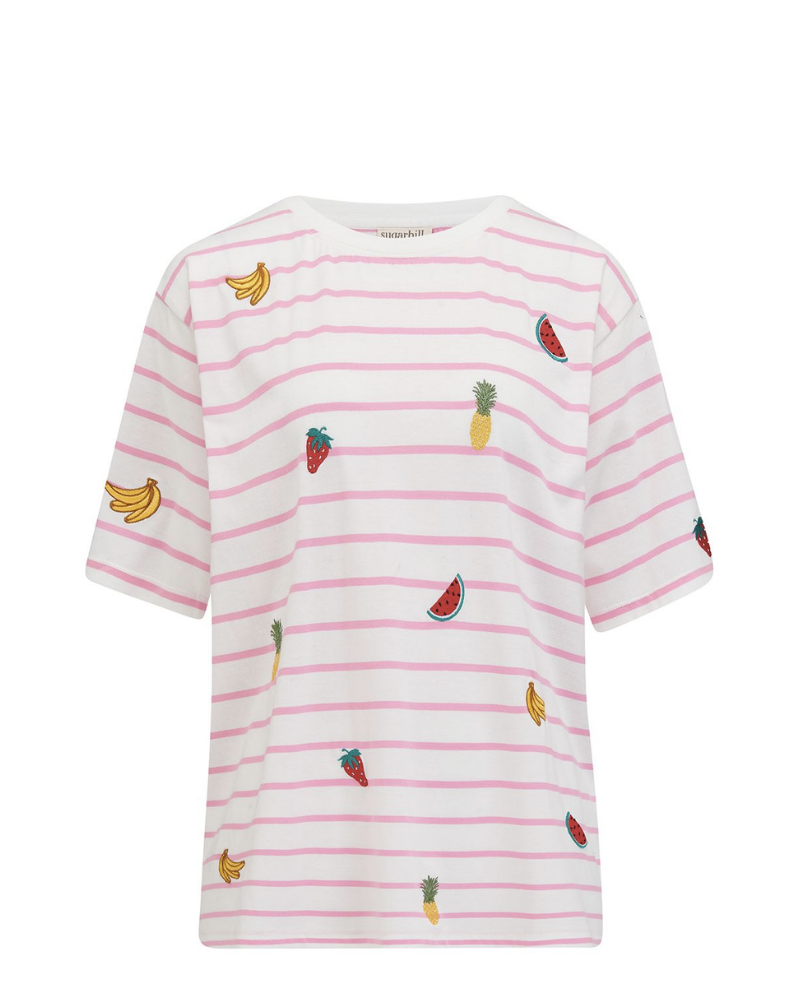 Kinsley Fruit Embroidery Relaxed T-Shirt Sugarhill Brighton