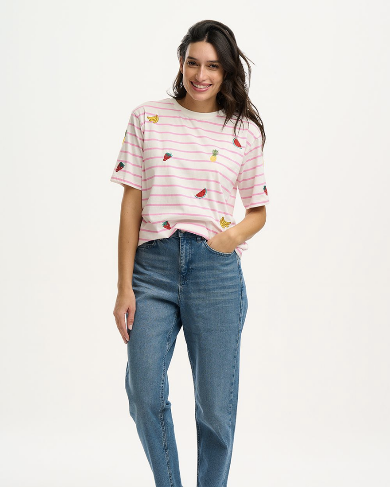 Kinsley Fruit Embroidery Relaxed T-Shirt Sugarhill Brighton