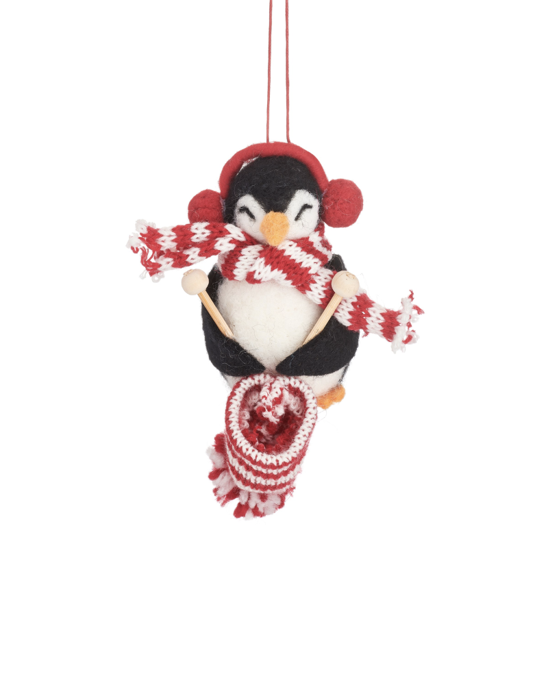 Knitting Penguin | Hanging Christmas Decoration