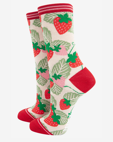 Strawberry Print | Unisex Bamboo Socks