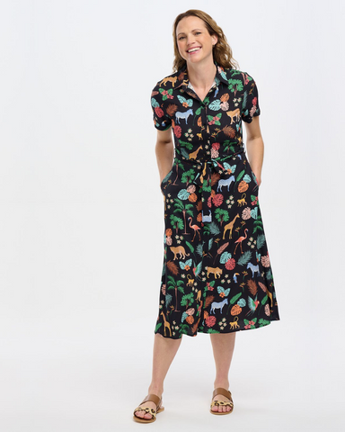 Lauretta Tropical Safari Shirt Dress Sugarhill Brighton