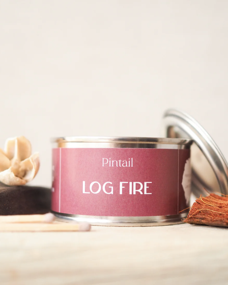 Logfire Filled Tin Candle
