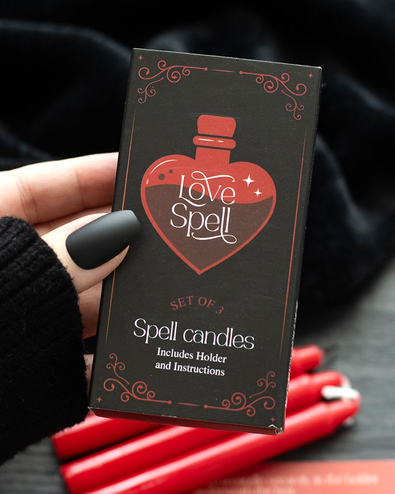 Set of 3 Love Spell Candles & Holder