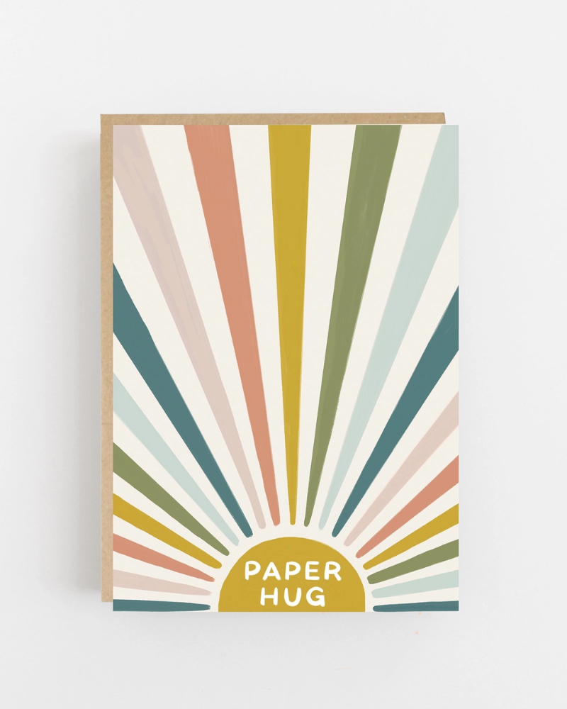 Paper Hug Sun Rays Greeting Card