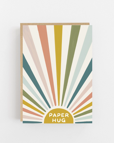 Paper Hug Sun Rays Greeting Card