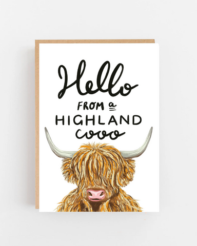 Hello from a Highland Coo Greeting Card