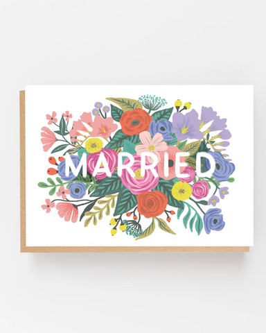 Married Flowers Greeting Card