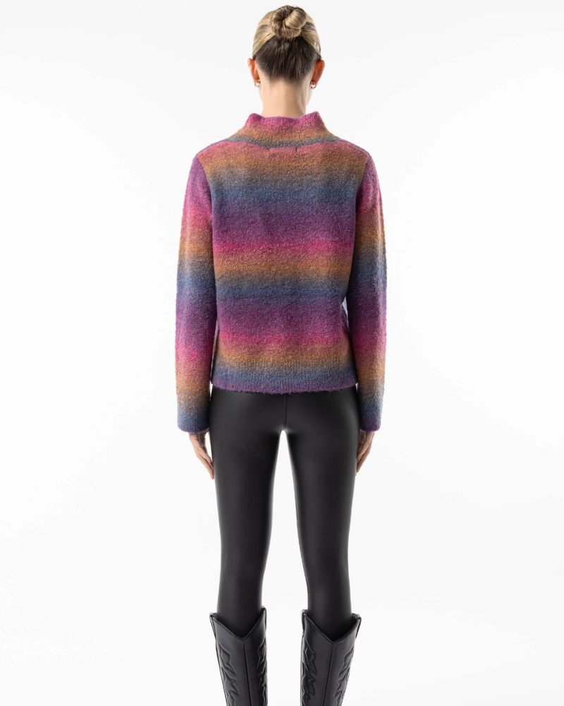 Rainbow Ombre Mock Neck Jumper