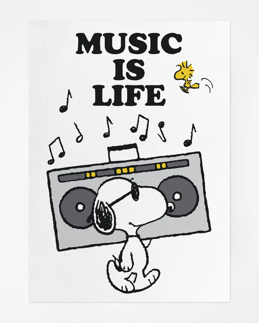 Peanuts Snoopy Music is Life Tea Towel