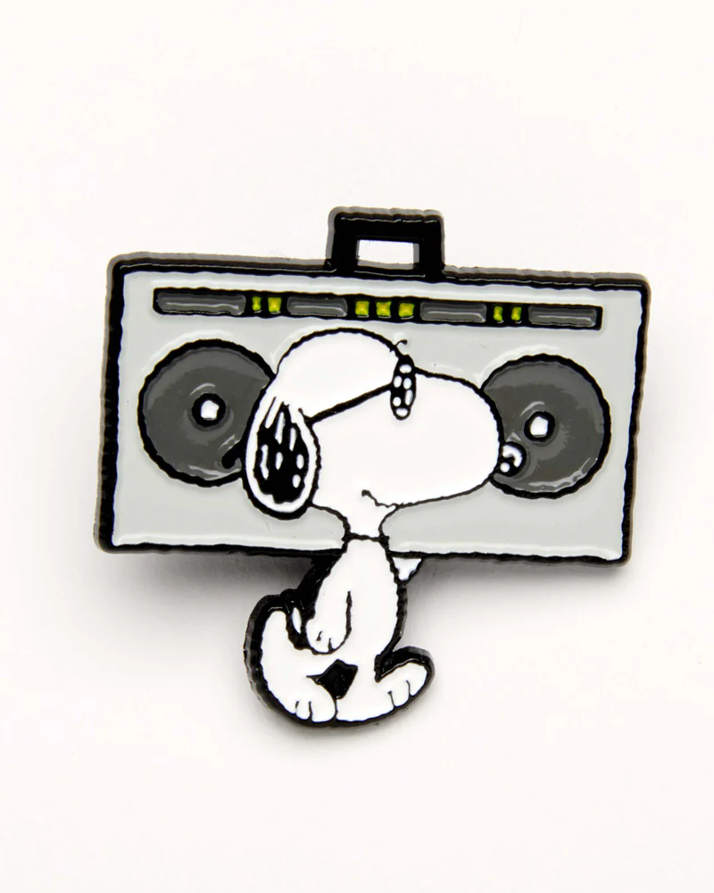 Peanuts Snoopy Music is Life Boombox Enamel Pin Badge