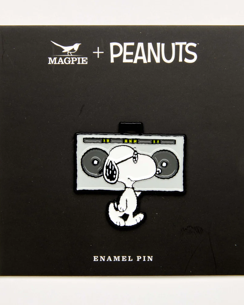Peanuts Snoopy Music is Life Boombox Enamel Pin Badge