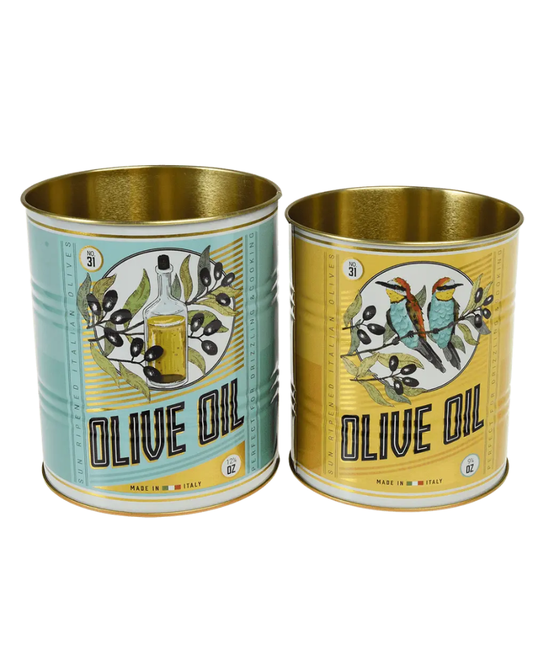 Olive Oil Storage Tins Set Of 2