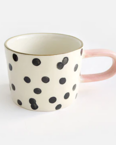 Mono Small Spots Ceramic Mug by Caroline Gardner