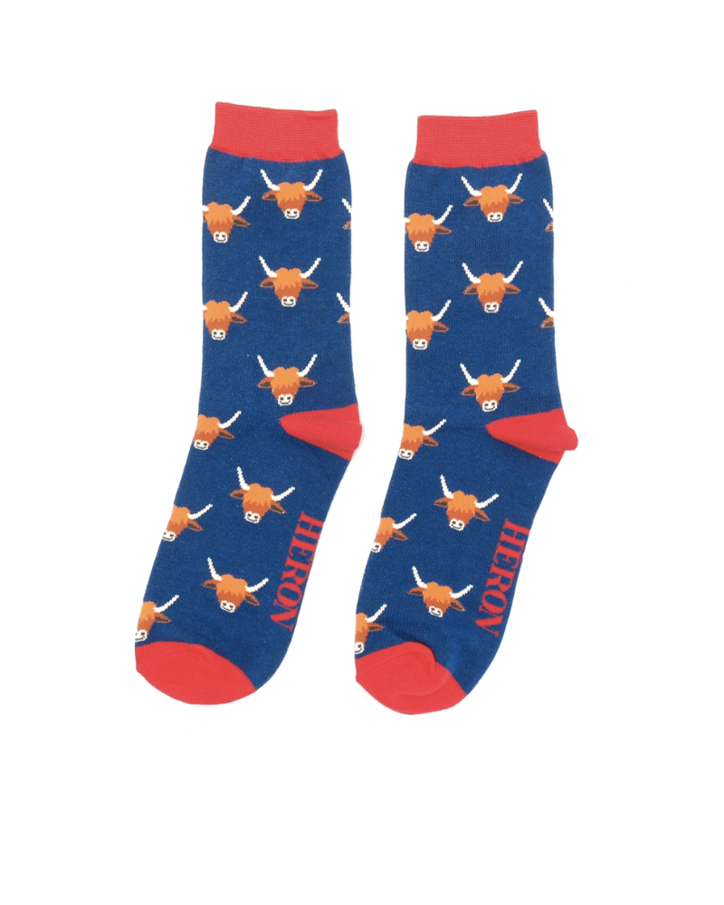 Mr Heron Men's Highland Cow Socks