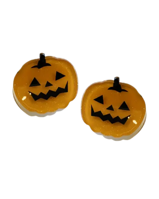Set of 2 Mini Pumpkin Hair Clips