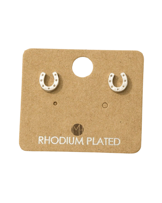 Mini Horseshoe Post Stud Earrings in Gold or Silver