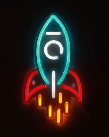 Space Rocket Neon Light