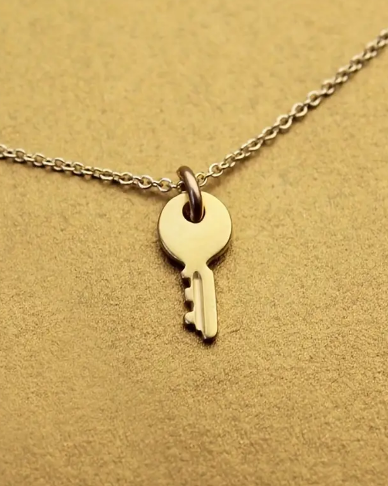 Simple Key Charm Unisex Necklace
