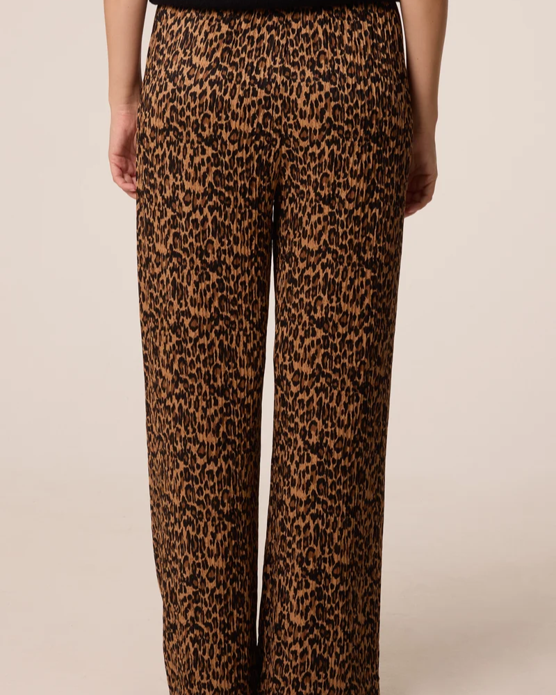 Leopard Print Wide Leg Trousers