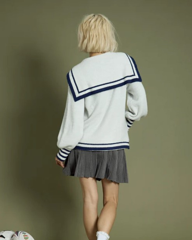 Oversized Collar Sailor Cardigan