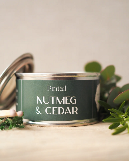 Nutmeg And Cedar Paint Pot Candle