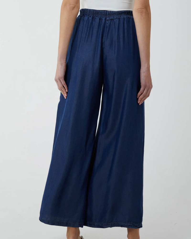 Dark Denim Elasticated Waist Culottes