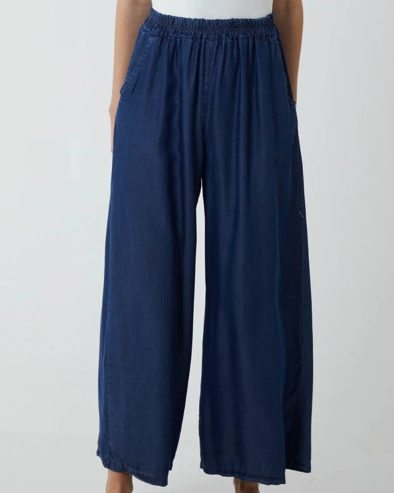 Dark Denim Elasticated Waist Culottes