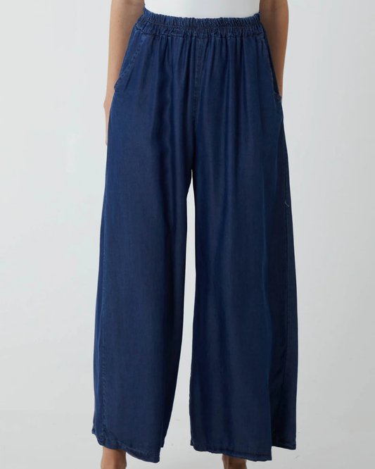 Dark Denim Elasticated Waist Culottes