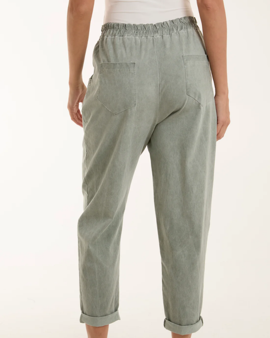 Sage Washed Relaxed Fit Magic Trousers
