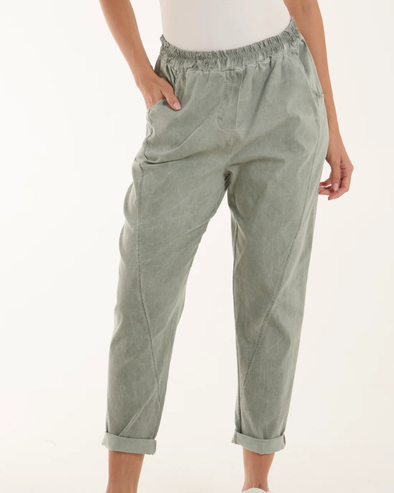 Sage Washed Relaxed Fit Magic Trousers